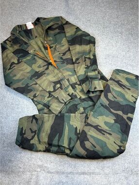 Dickies Camo Hunting Coveralls Orange Tag Made in USA Size L Outdoors Camouflage